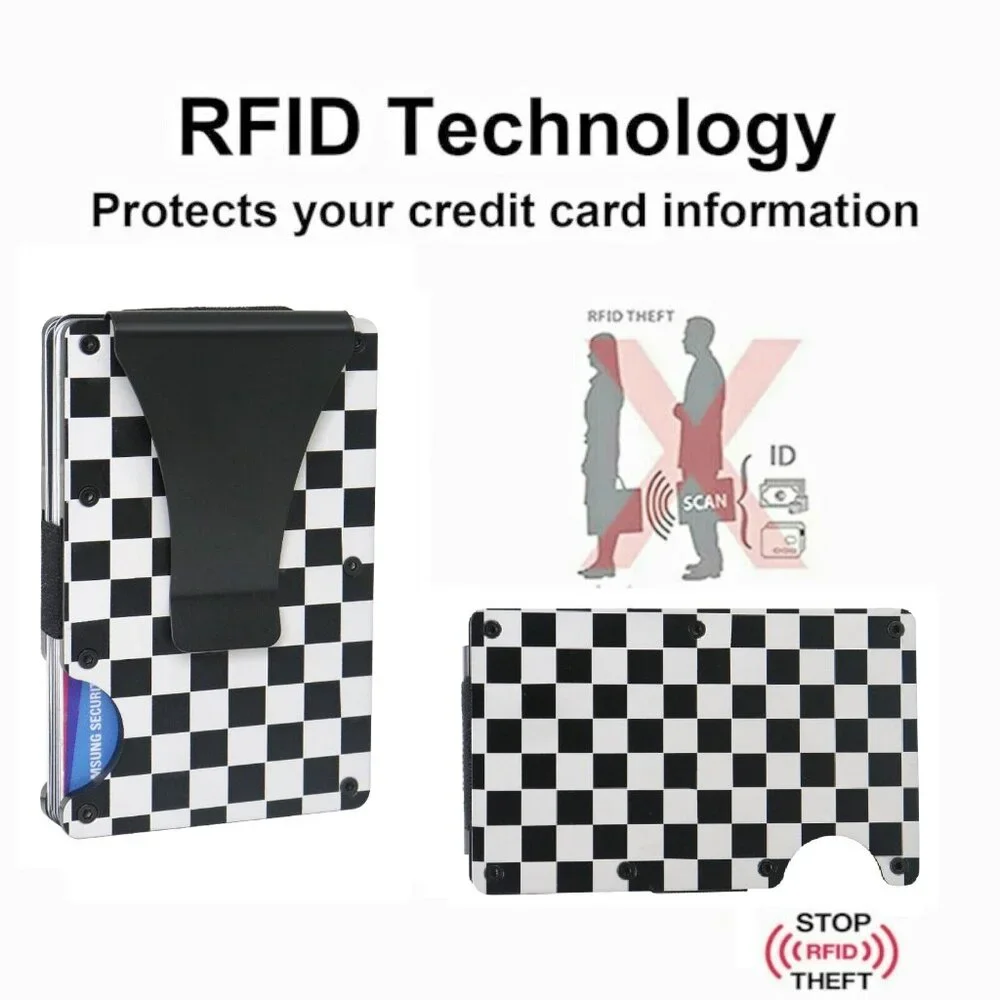 Men's RFID Blocking Minimalist Slim Money Clip Card Holder 2 Pack